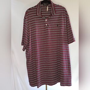 Polo Ralph Lauren Men's Striped Mesh Polo Shirt - Burgundy/Navy